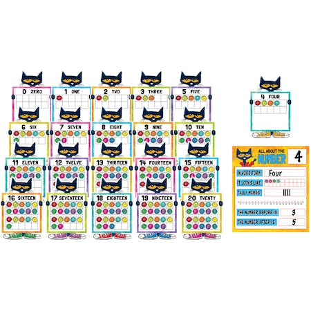 TEACHER CREATED RESOURCES Pete the Cat Numbers 0-20 Bulletin Board Set 62005
